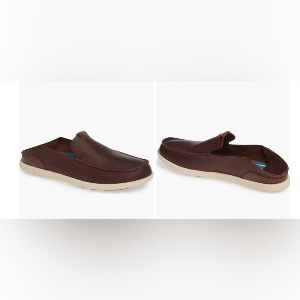 OluKai Nalukai Drop-In Heel Slip-On Men's 12 Chocolate Brown Slip-On Mules